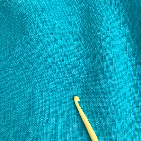 Vintage Adrianna Papell Teal Slub Fabric Skirt Back Zip Women Size 14 - Picture 8 of 10